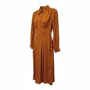 Topshop- women’s long sleeve orange maxi dress. Size 4, bohemian